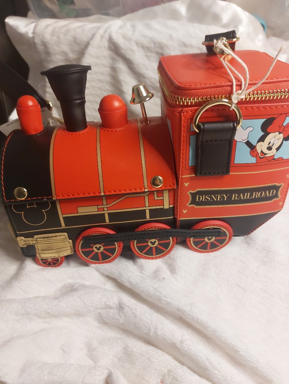 Disney Parks Loungefly Railroad Train Mickey Minnie Mouse Crossbody Bag NWT 2026 - Picture 5 of 9